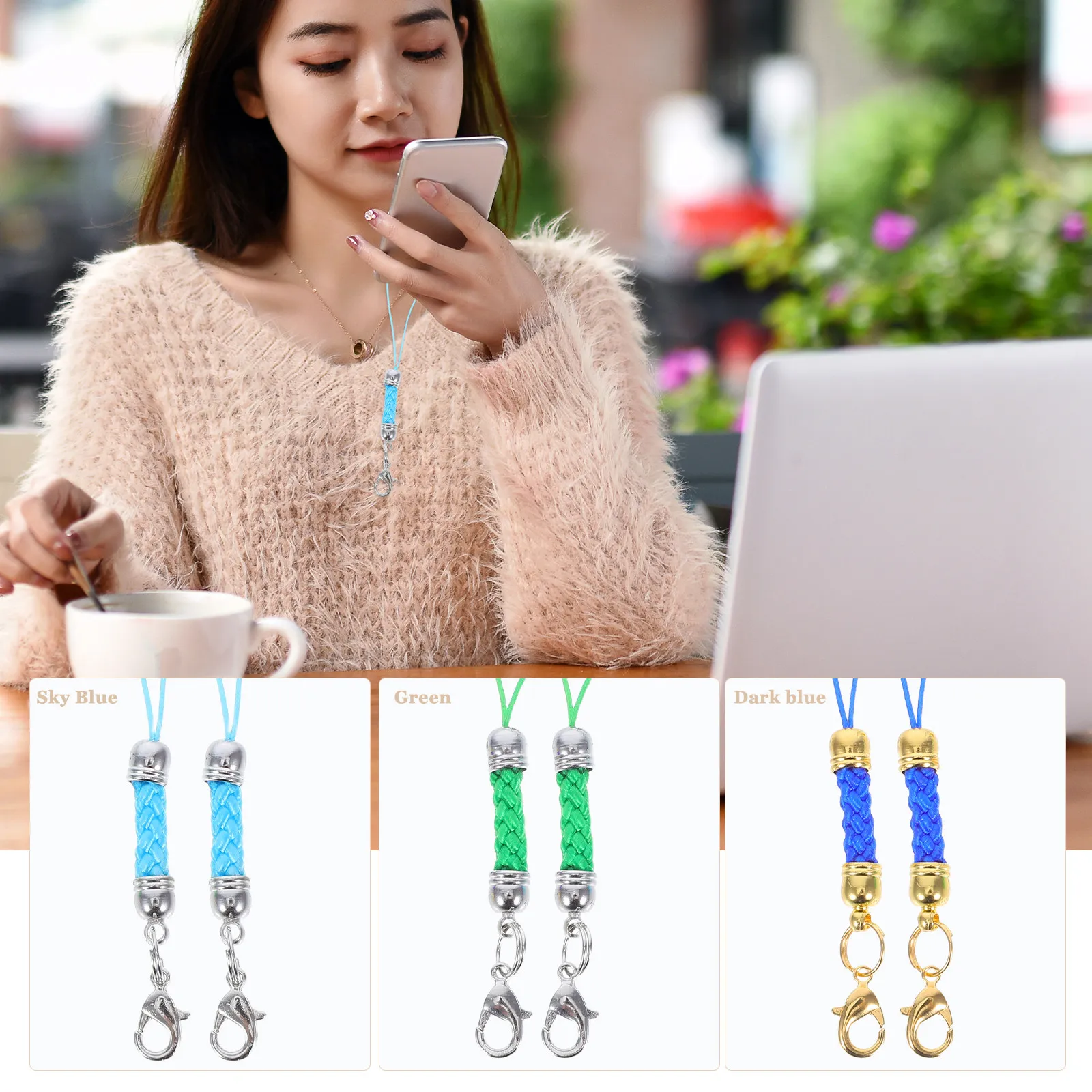 

30Pcs Cell Phone Lariat Charm Straps Lobster Clasp Key Chain Mobile Phone USB Disk Decoration DIY Accessories for Handmade Gifts