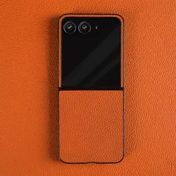 Luxury Genuine Leather Case For Motorola Razr 50 Ultra Case Litchi pattern Razr50 phone Cover Back Coque Shell Capa
