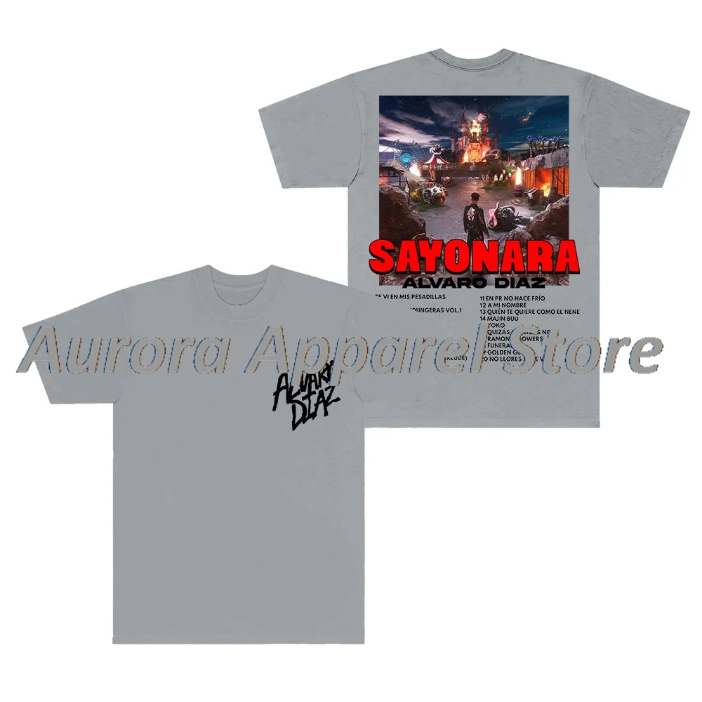 تي شيرت Alvaro Diaz Tracklist تي شيرت Sayonara Tour 2025 Merch Top Summer Women Men Fashion HipHop ملابس الشارع الشهير بأكمام قصيرة تي شيرت #3