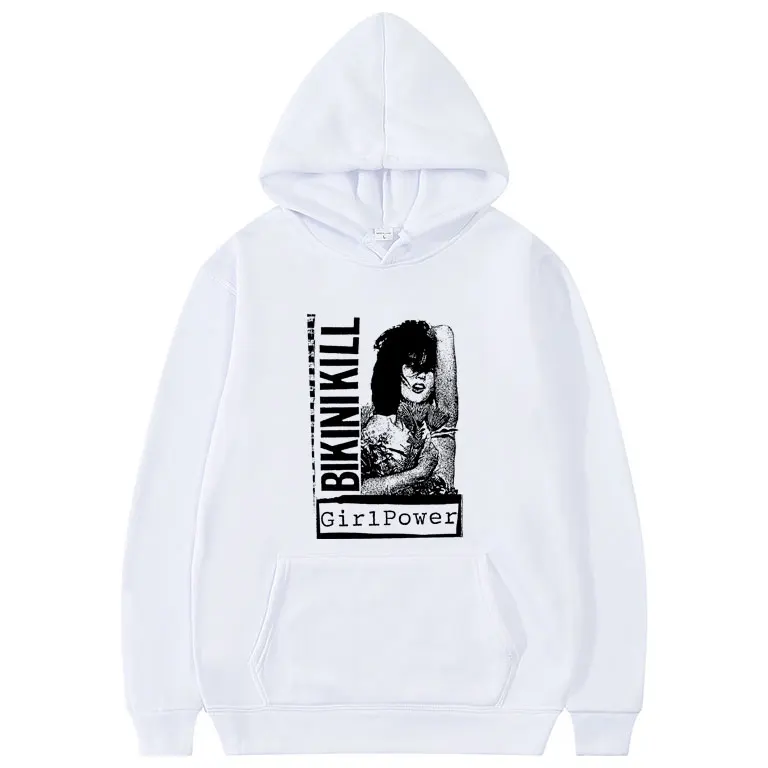 Rock Band Bikini Kill Graphic Hoodie Men Women Punk Oversized Pullover Man Gothic Vintage Hooded Sweatshirt Male 90s Streetwear