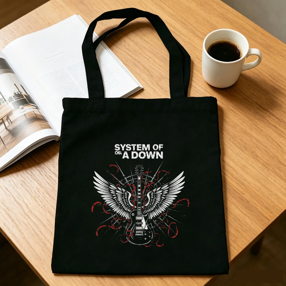 System of a Down tote bag canvas  personnalisable y2k bolsas de tela woman