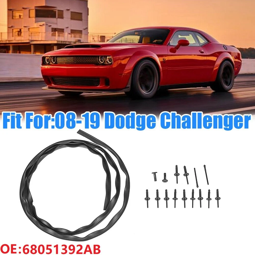 Front Bumper Hood Seal with Rivets for Dodge Challenger 2008-2019