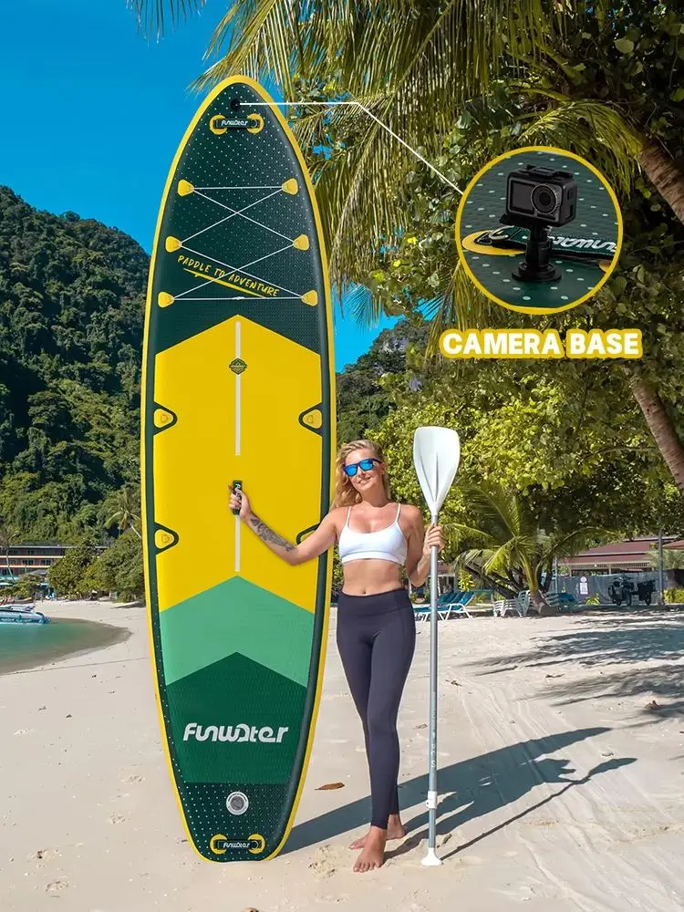 Funwater SUPFW43A Ultraleichtes aufblasbares Paddleboard 350*90*15 cm, mit Sitz, geeignet für Reisen, Wassersport, Yoga, Angeln, Unterhaltung auf dem Wasser für Erwachsene, Surfen, rutschfestes