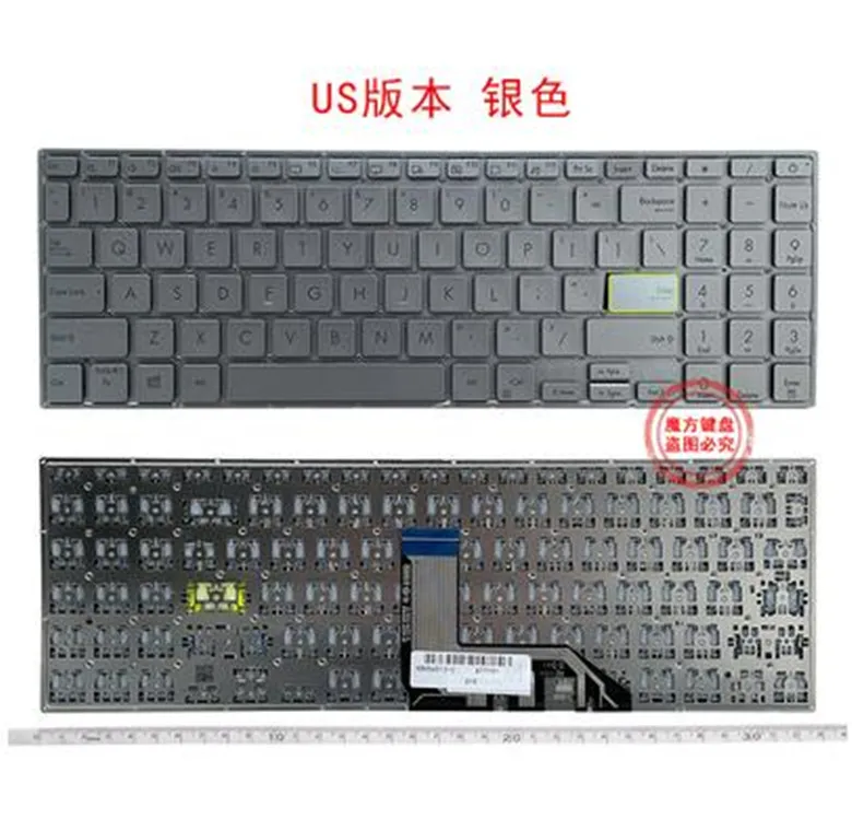 US Silver non-backlit Keyboard for Asus VivoBook X513E X513EA X513EP X513EQ X513IA M513 M513I M513IA M513U M5600 V5100 V5050