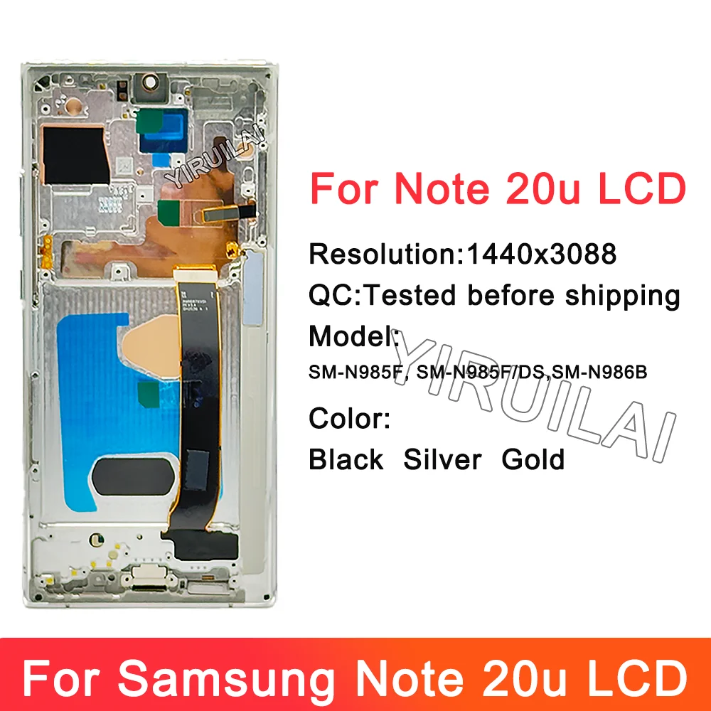 Tela OLED Note 20 Ultra de 6,67 polegadas para Samsung Galaxy Note20 Ultra N985F N986B Display LCD Tela de toque de montagem digital