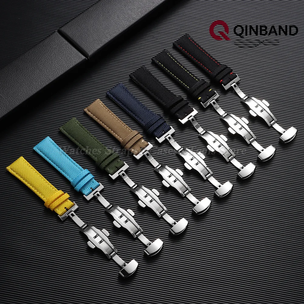Schmetterlingsverschluss Nylon-Segeltuch-Faltschließe Uhrenarmband 20mm 22mm Wasserdichtes Uhrenband für Herren und Damen für Seiko für Omega – Detail 9