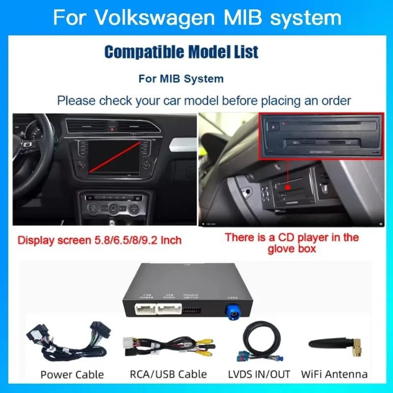 Wireless Carplay Decoder Module Box for  Golf 7  jetta passat Skoda Octavia Wireless Android Auto Link Airplay Car DVD Player