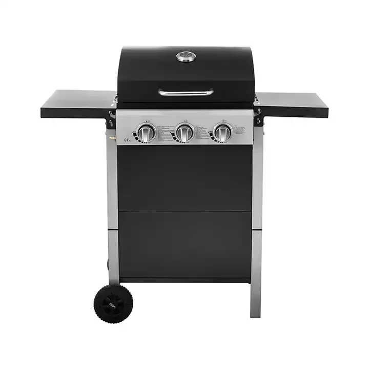 Commercial 4 Burners Gas BBQ Grill Propane Gas Grill Portable Grill Outdoor Kitchen Trolley Barbecue