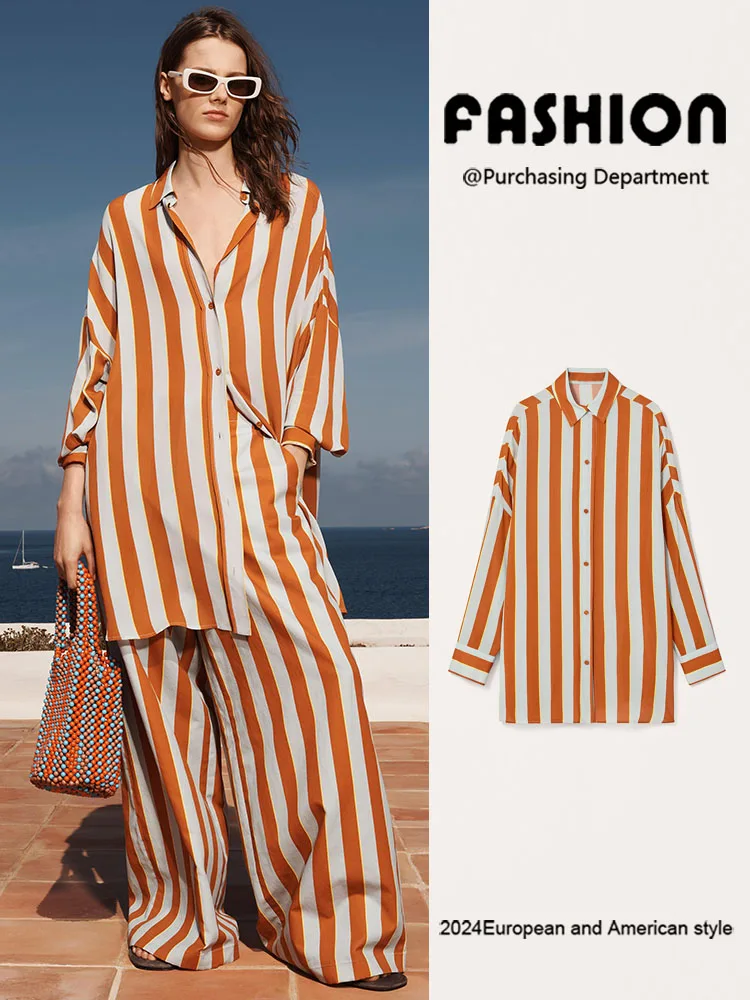 

New Arrival Autumn Women's Loose Fit Long Sve irt Collared Striped Versatile Faionable Chinese Ethnic Sle Top