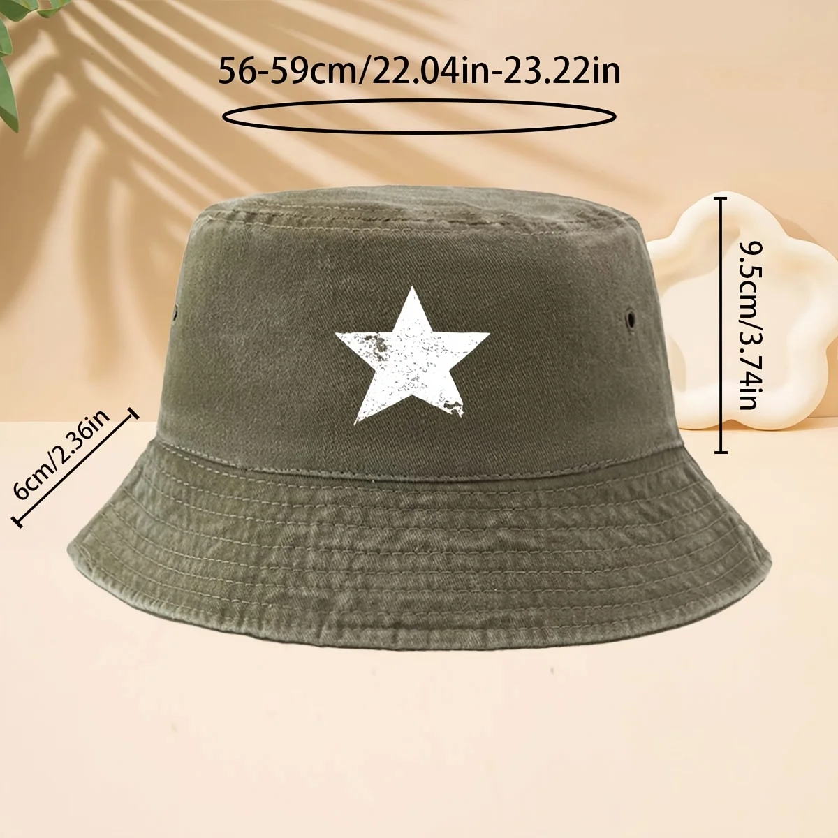 Men' & Women' Vintage Distressed White Trucker Hat with Five-Pointed Star - Lightweight Breathable Bucket Hat Suitable for Fishi