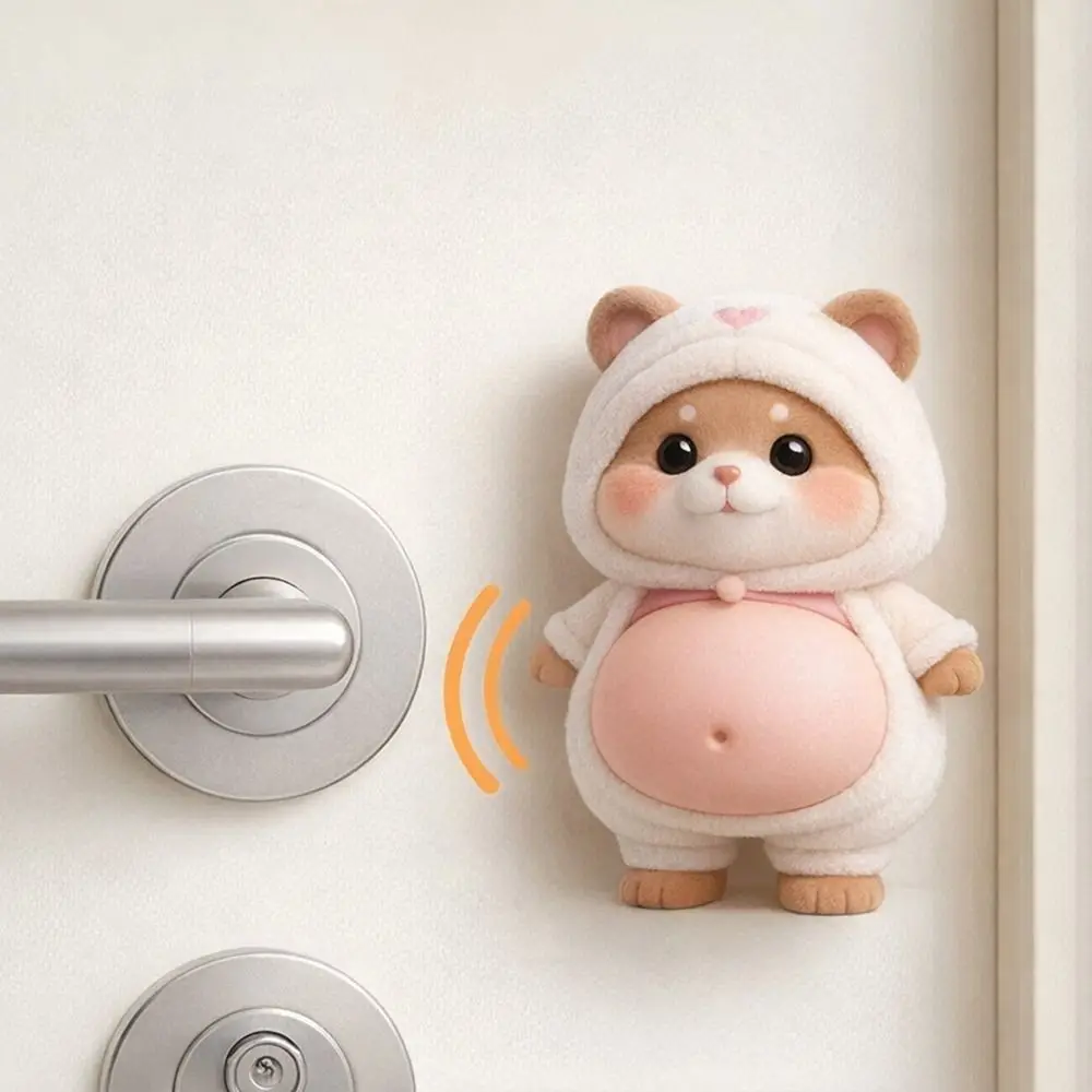 2PCS New Chubby Animal Door Stopper Soft Rubber Mute Design Anti-Collision Pad Self Adhesive Soft Wallpaper Sticker Home