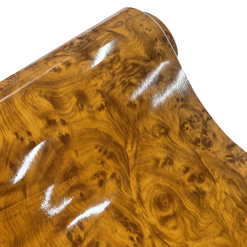 Premium Gloss Knotty Maple Wood Grain Vinyl Wrap Roll DIY Self Adhesive Decal Automotive Car Wrapping Foil with Air Release
