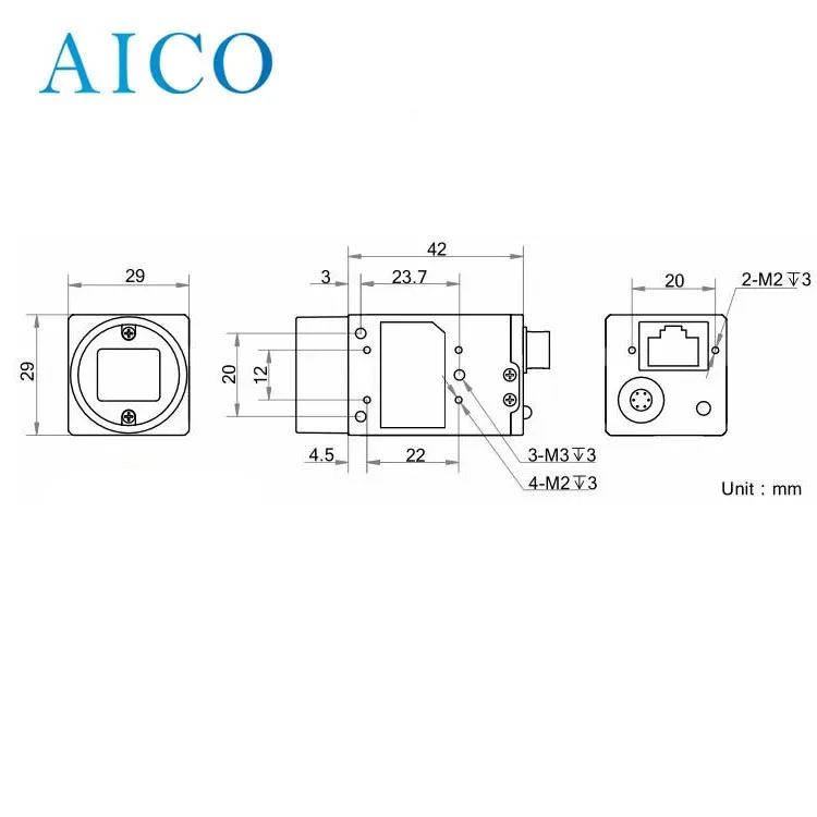 Sensor CMOS IMX264 de 5MP, 2/3 ", 2448X2048 Mono/Color, protocolo GigE Vision V2.0, cámara Fa de escaneo de área de obturador Global GenICam