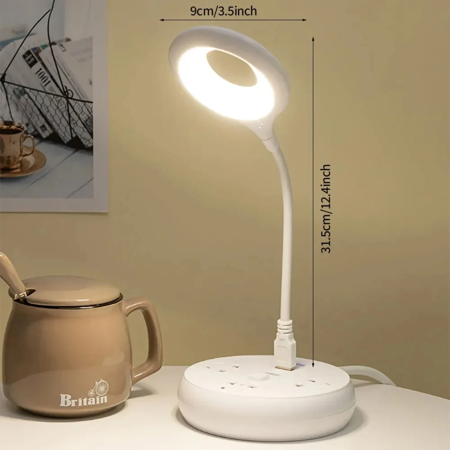 Energy-Saving Portable Foldable LED Desk Lamp with Adjustable Brightness, Eye-Caring Touch Table Lamp for Reading, Night Light f