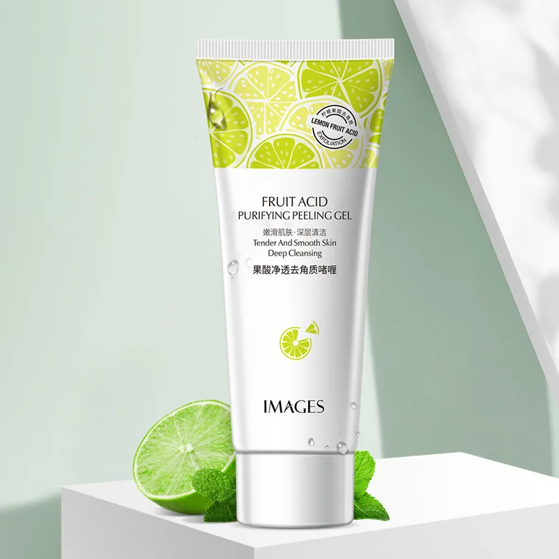 Limpador de ácido de frutas natural esfoliação facial esfoliante peeling gel esfoliante remoção facial esfoliante profundo cuidados com a pele suave 80g