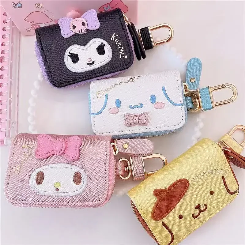 hello kitty kuromi car key bag remote control access control cinnamoroll my melody storage bag pendant cinnamon dog PU material