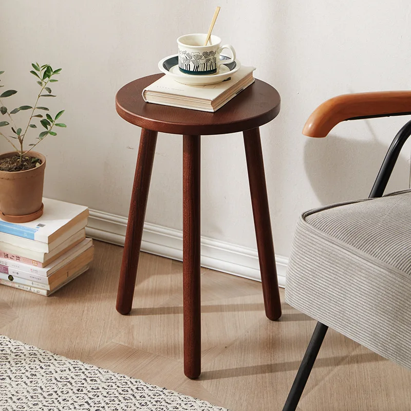 Solid wood potted plant ornament, three-legged shelf, single pot flower stand, balcony, indoor side, living room floor-to-ceilin