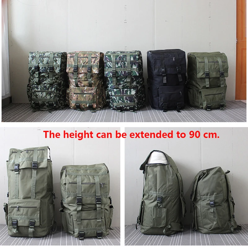 110L to 120L Large Capacity Outdoor Military Tactical Backpack Waterproof Breathable Oxford Camo Rucksack Travel Climbing Bag