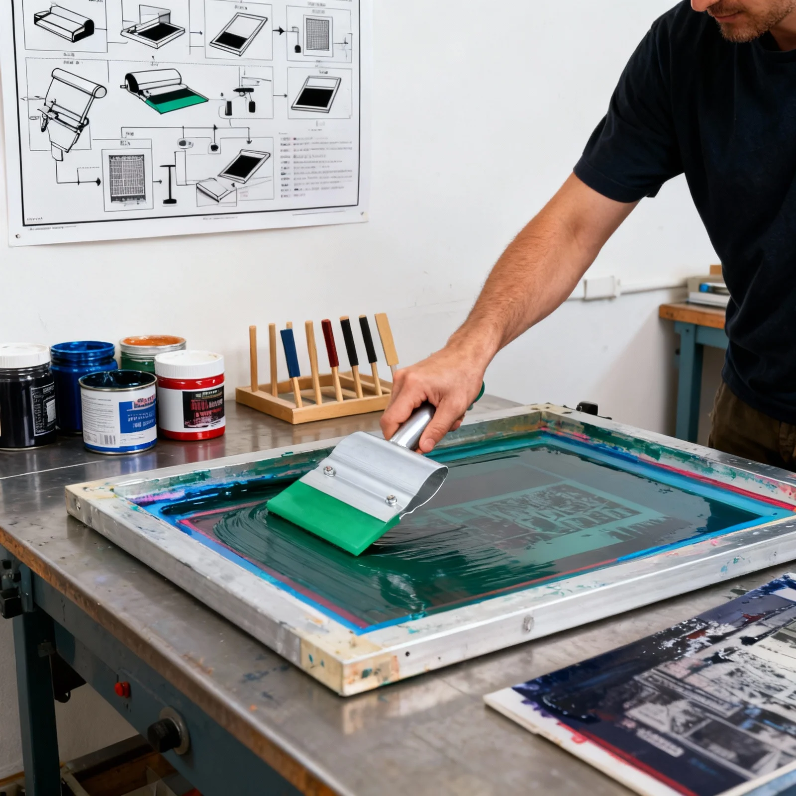 

Rubber Printing Squeegee Wear-Resistant Durable Screen Scraper Aluminum Handle 10cm Length Random Color Silk Screen Printing