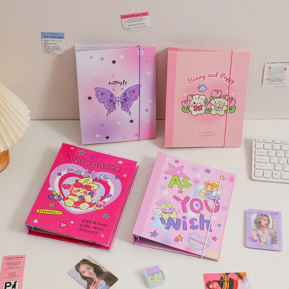 Ins Butterfly A5 Kpop Photocard Binder Photo Cards Collect Book Storage Album Diy Hardcover Notebook Agenda Korea Stationery