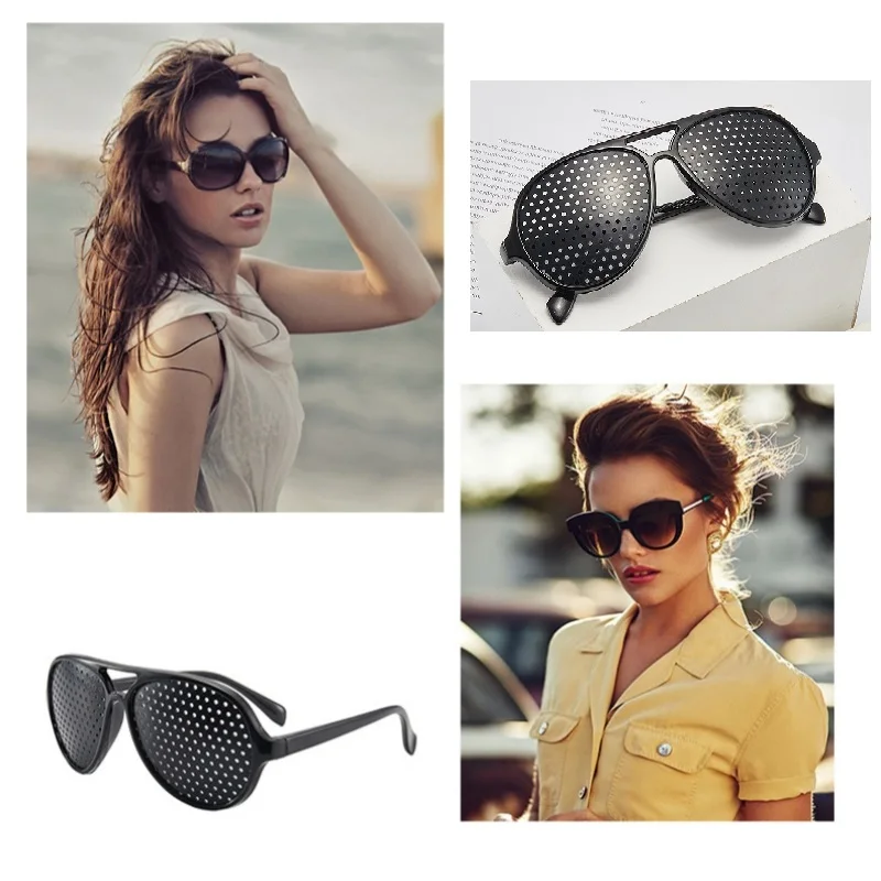 Anti Astigmatic Pinhole Sunglasses Decorative Mirror Fashion Retro Trend Korean Version Visual Improvement Pinhole Glasses