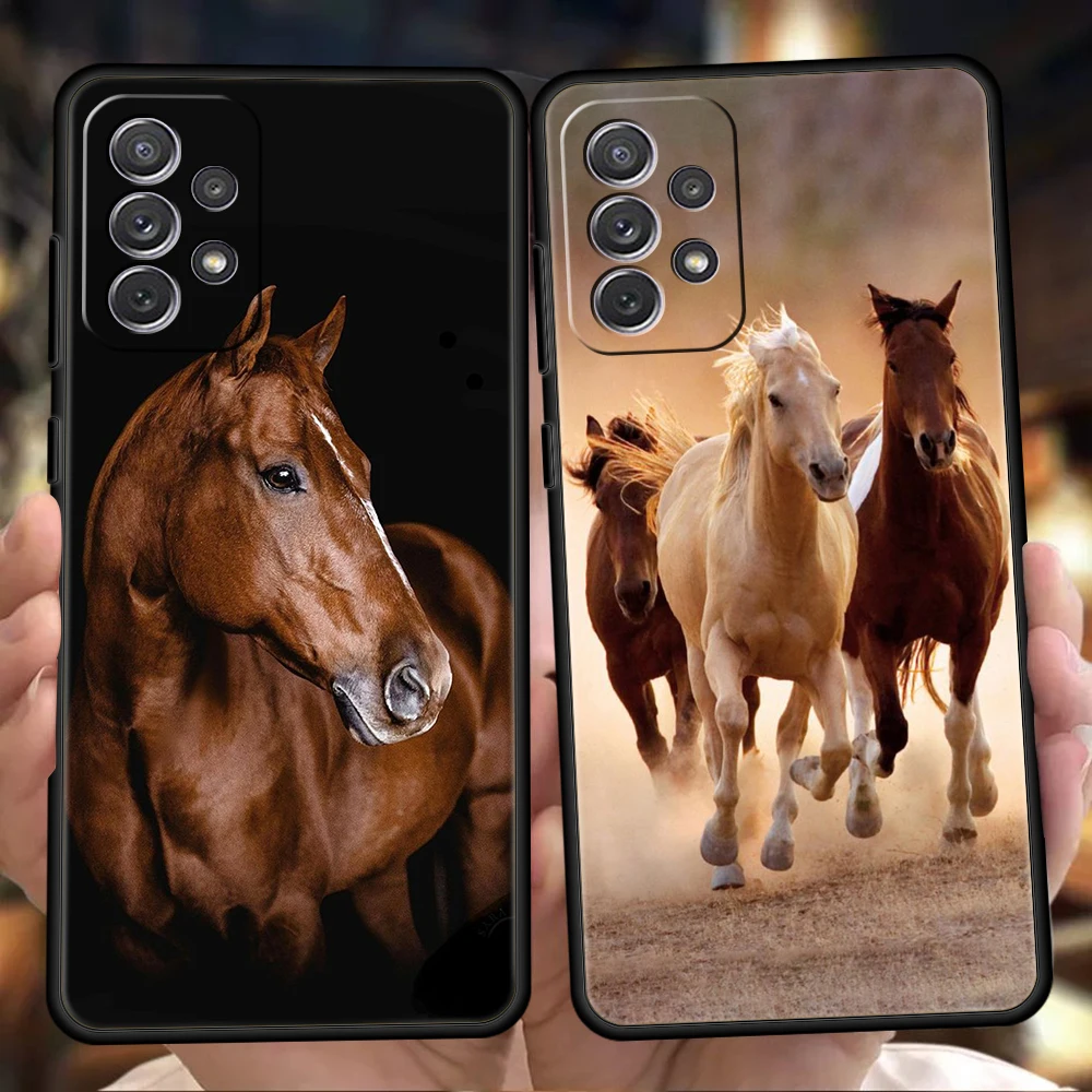 Horse Great Beauty Galloping Phone Case Cover for Samsung Galaxy A13 A14 A22 A32 A33 A34 A52 A72 A11 A51 A71 5G Shockproof Shell