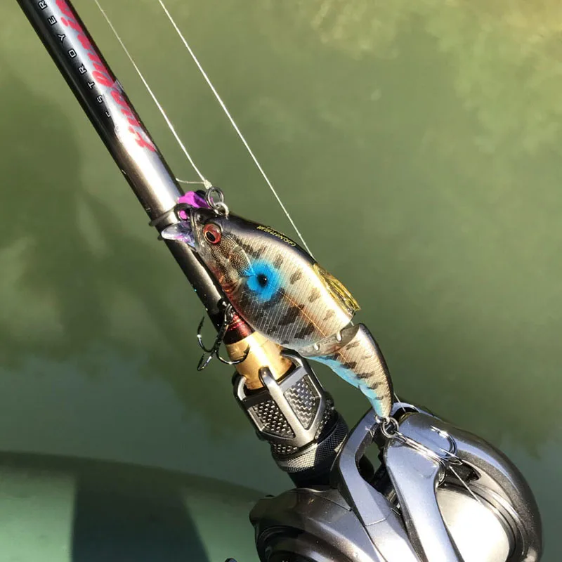 9.7g 71mm Realistico 2 Segmenti Minnow Richiamo di Pesca Galleggiante Crankbait Esca Artificiale Wobbler per Bass Pike Swimbait Attrezzature