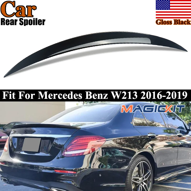 

FOR MERCEDES BENZ E CLASS W213 Car Tail Spoiler E200 E300 E500 2016-2020 SALOON AMG GLOSS BLACK REAR BOOT LIP SPOILER Auto Parts