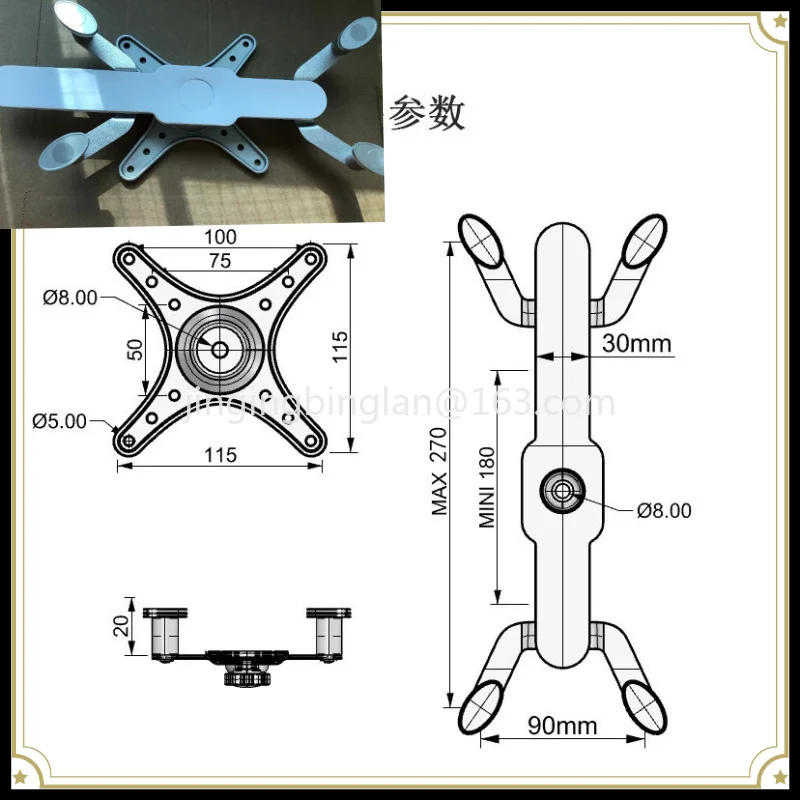 Factory direct sales of tablet computer wall bracket air wall  alloy bedside kitchen wall hanging multi-functional rotation