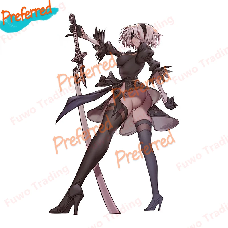 Sexy Anime Girl NieR Automata 2B Render Sticker Decal for Your All Cars Racing Laptop Locomotive Trunk Toolbox Window Bumper