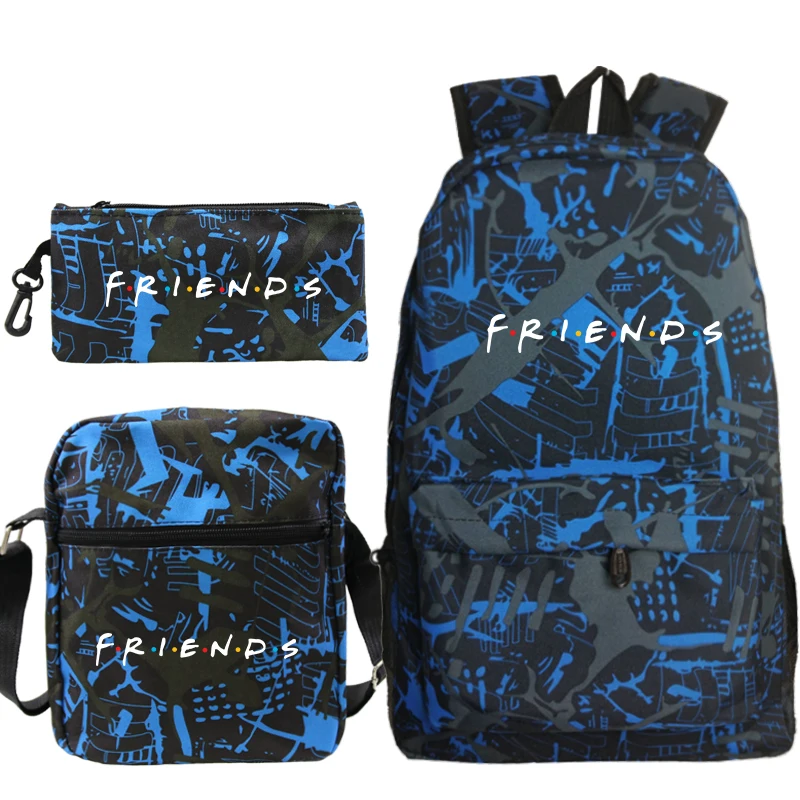 

Рюкзаки Mochila Friends с буквами, комплект из 3 предметов, школьная сумка для девочек и мальчиков, рюкзак унисекс, дорожные сумки, детский школьный рюкзак