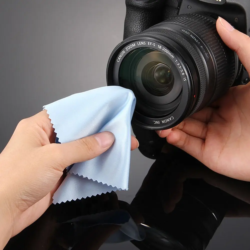 50pcs Microfiber Cleaning Cloth Lint Free Soft for Lens Screen Eyeglasses Watches Jewelry Delicate Surfaces Pocket Size