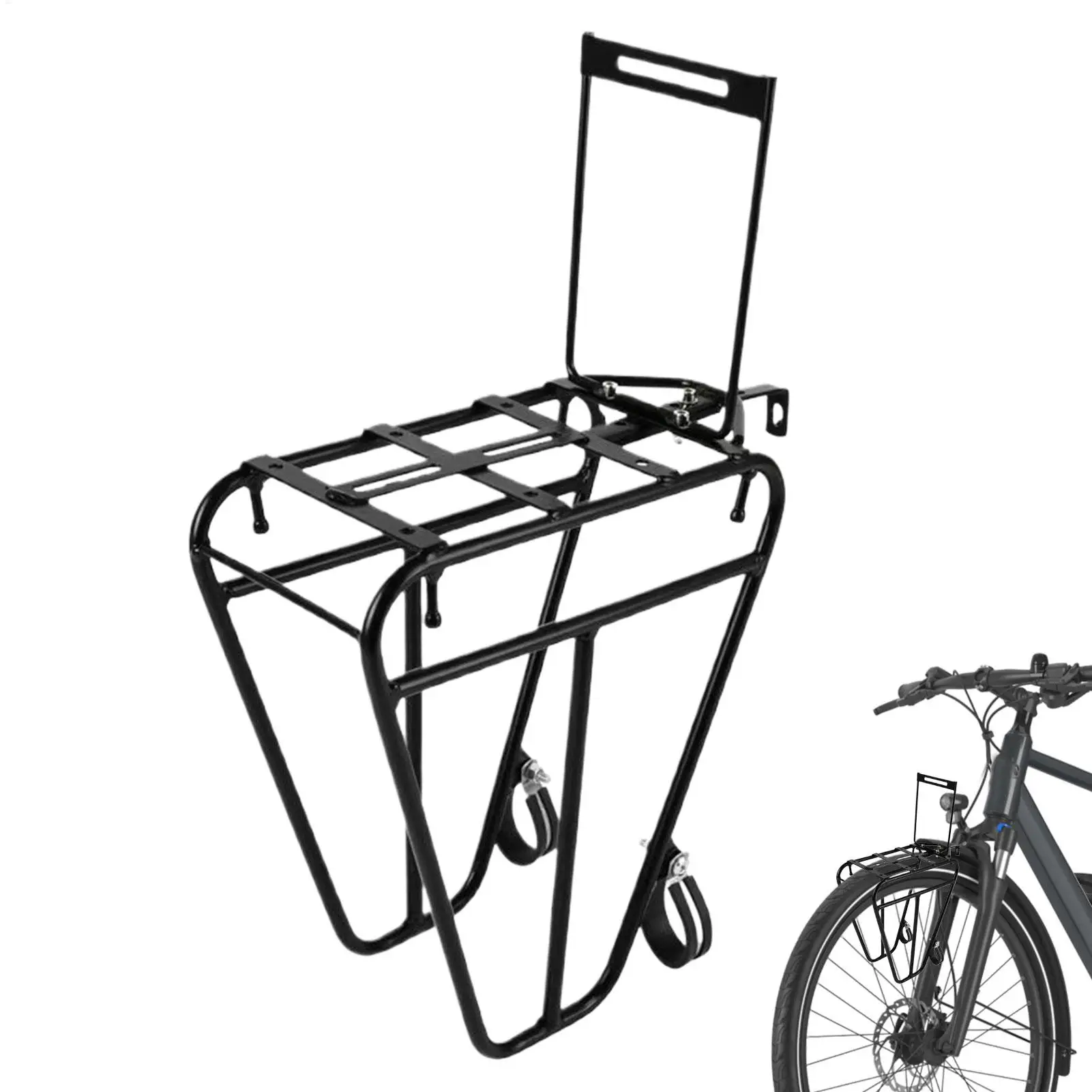 

Mountain Bike Rack Bike Front Carrier Rack Luggage Steel Mount Cycling Equipment Stand Carrier For Sports Outdoors Picnic Garage
