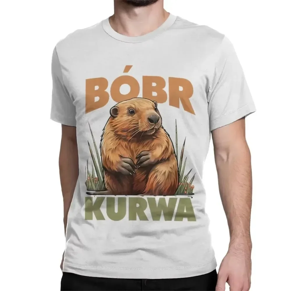 2024 New Men Women\'s Bobr Kurwa T-Shirts Bober Beaver Pure Cotton Clothes Leisure Short-sleeve O-Neck Tees Printed Tee Tops