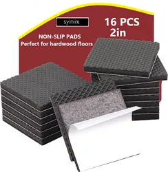 16pcs  Non-Slip Furniture Pads - 2 “ Self-Adhesive Rubber Feet  - Ideal for Keeping Furniture in Place and Preventing Scratches