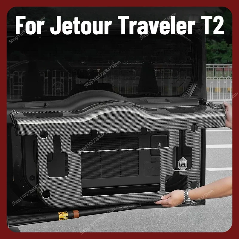 For Jetour Traveler T2 2023‑2026 Tailgate Protective Pad Rear Door Anti‑Kick Mat Trunk Anti‑Scratch Guard Interior Accessories