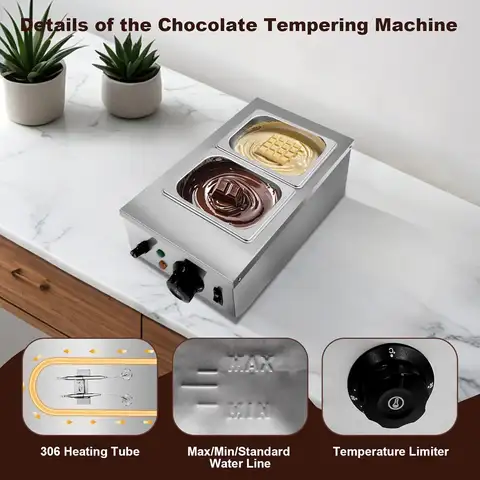 Chocolate Melting Machine, Chocolate Melter with Various Pot Electric Commercial Food Warmer For Chocolate/Milk Melting and Heat