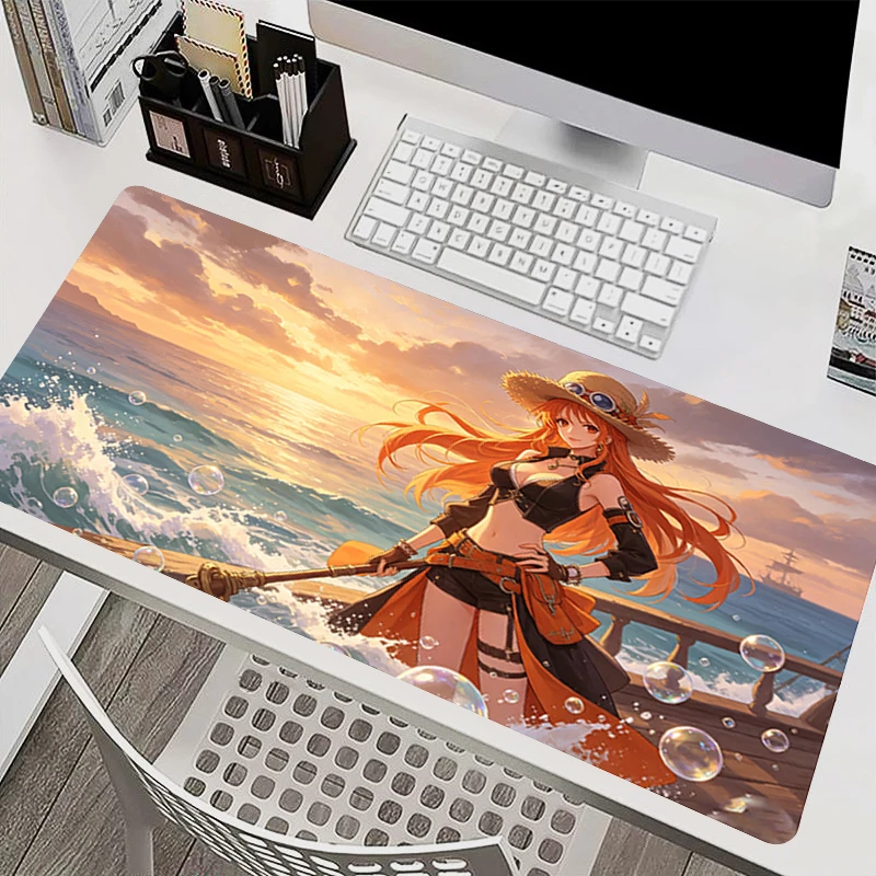 Mouse Pad O-one P-piece Nami E-sports Players Mousepad Game Rubber Keyboard Pad 90x40cm Office Computer Mouse Mat Anime Desk Mat