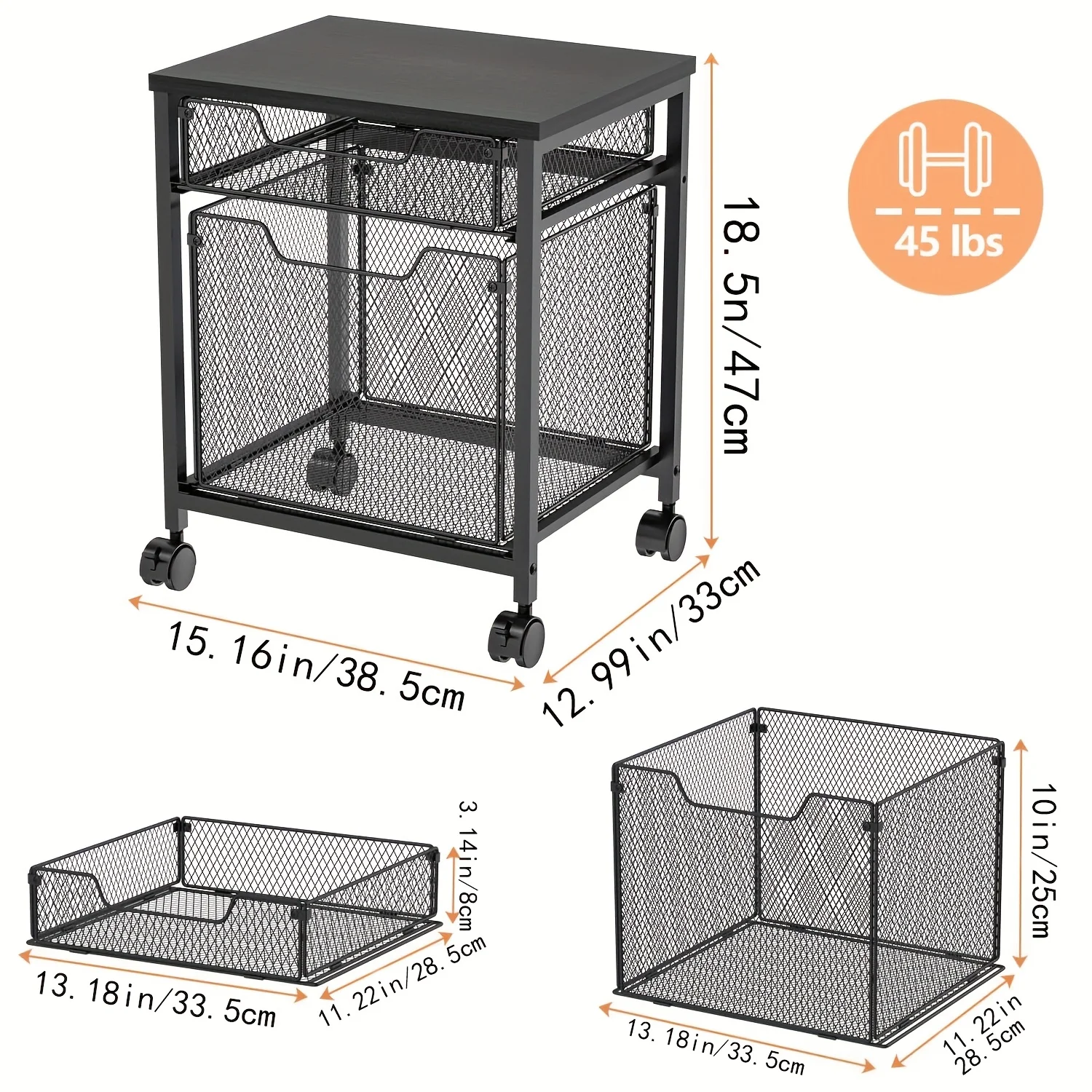 Carrito archivador con ruedas, - Rolling File Cart reseña y precio