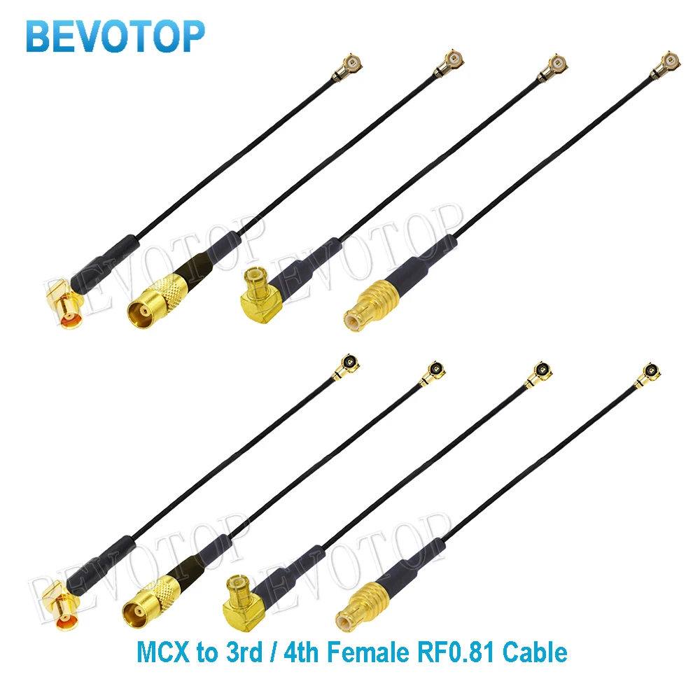 10PCS/Lot MCX Male/Female Right Angle Plug to u.FL/MHF-3 Female Jack RF0.81 Coaxial Cable Adapter Pigtail Antenna Extension