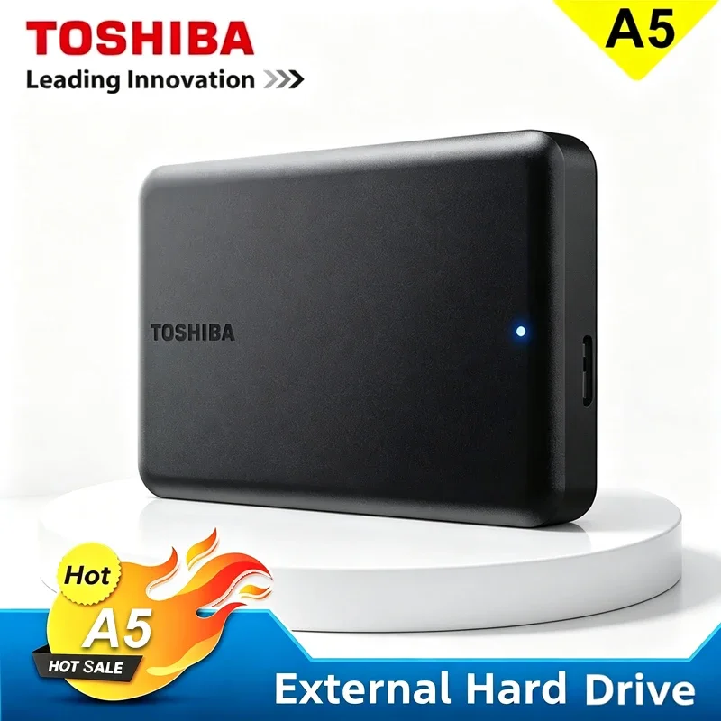 Toshiba A5 Series Portable External Hard Drive Black USB 3.2 Gen1 High Speed 500GB 1TB 2TB 4TB For Mac Windows