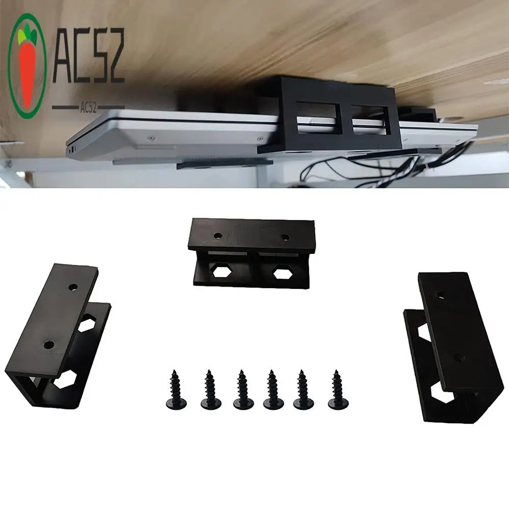 AC52-3 Pcs Metal Under Desk Laptop Holder Mount With Screw,Under Desk Laptop Mount Bracket,Add On Under Table Laptop