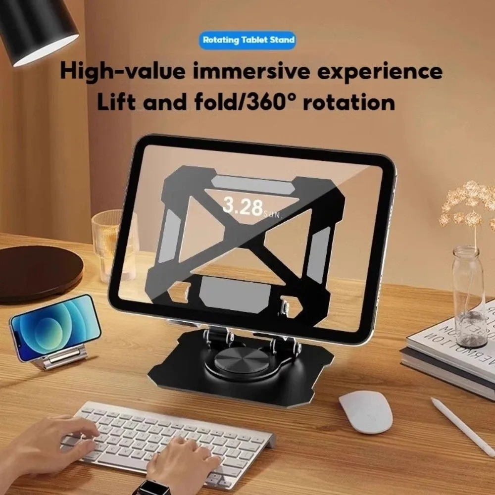 

Adjustable Tablet Stand Hollow Heat Dissipation Desktop Stand Holder Foldable 360 Degree Rotation Cell Phone Stand Mobile Phone