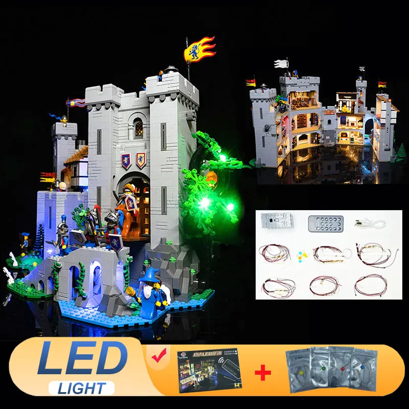 

LED Light Kit For LEGO 10305 Lion King Castle Knights Medieval Castle Gift (Not Include Building Blocks Bricks Kits Sets Model)