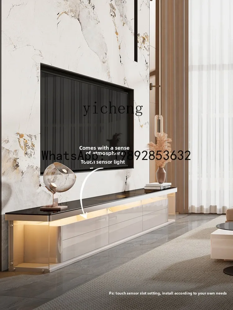 Italian floor TV cabinet living room home coffee table combination