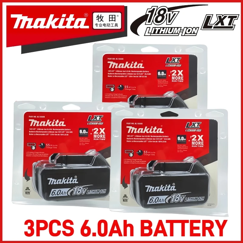 

Original Makita 18V Battery 6.0Ah, for LXT TD173D TW251D TD251DZ Power Tool Replacement, Makita 18V battery BL1830 BL1860B