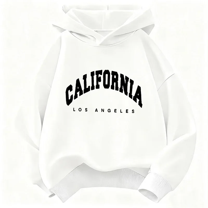 California Hoodie Los Angeles Varsity College Streetwear Vintage Ästhetik Rote Oversized Casual Sport Sweatshirts – Detail 8