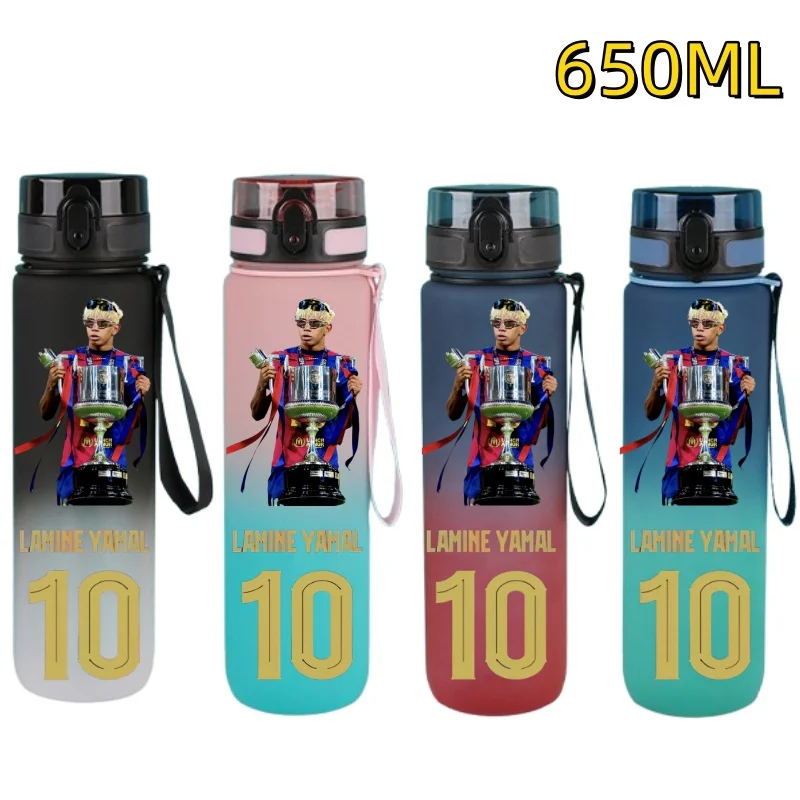 650ml Voetbalster Waterfles Lamine Yamal Draagbare Buitenfles Grote Capaciteit Sport Fitness Flip Cover Drinkfles Fans Cadeaus