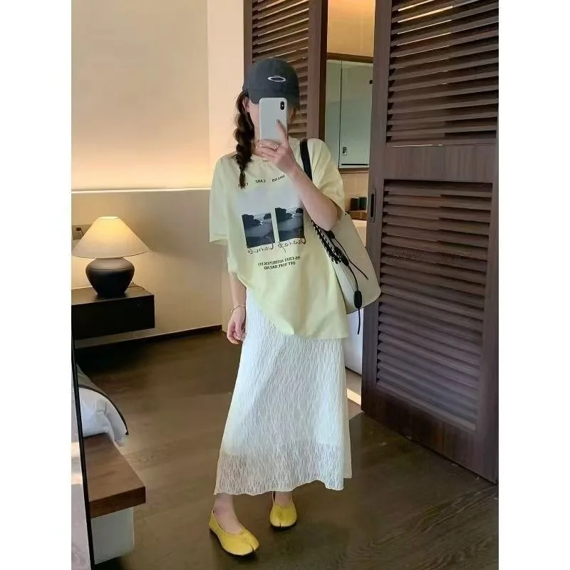 

Женская однотонная прямая макси-юбка с высокой талией, повседневная элегантная длинная юбка