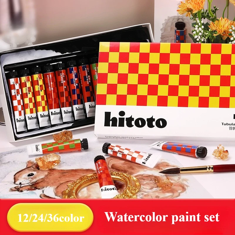 12ml 12/24/36 Color Watercolor Paint Set Easy To Clean Not Fade Easily for Outdoor Sketching Art Creation Student Exercises